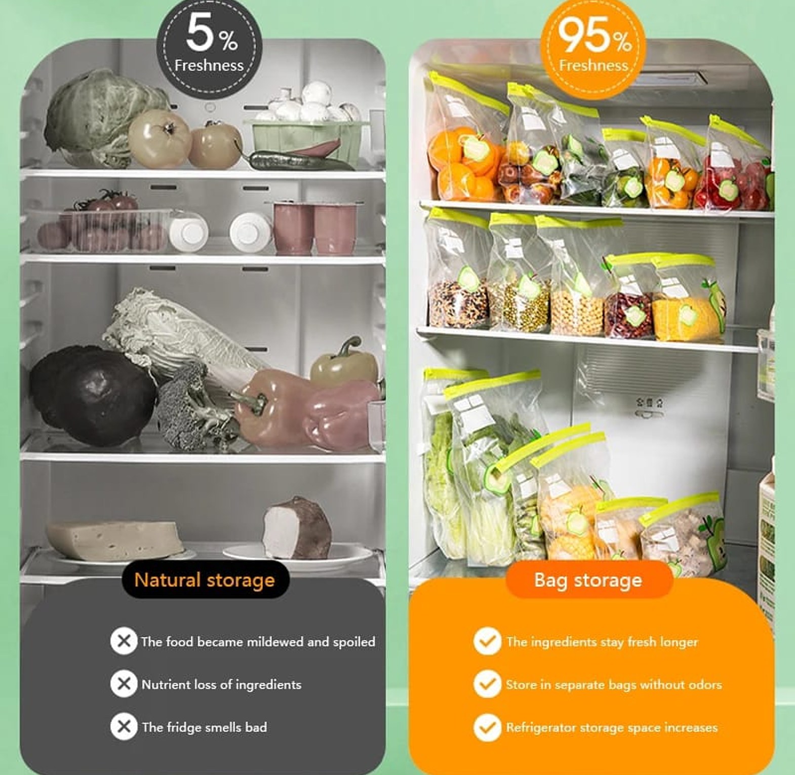 Reusable Food Storage Bags Plastic Ziplock Bags image