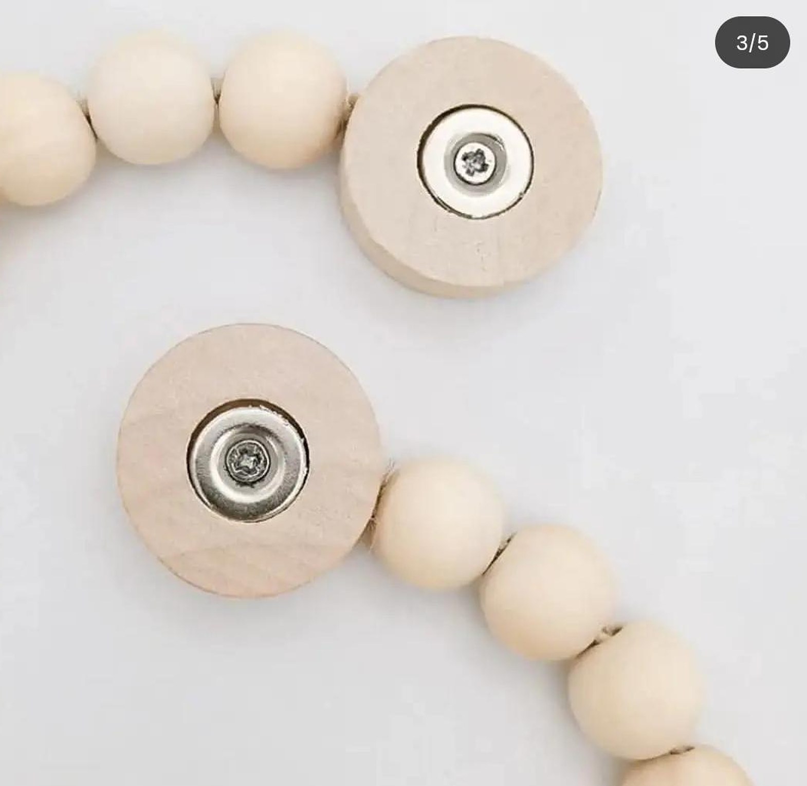 Magnetic curtain tie backs with wooden beads and tassel  2 pcs image