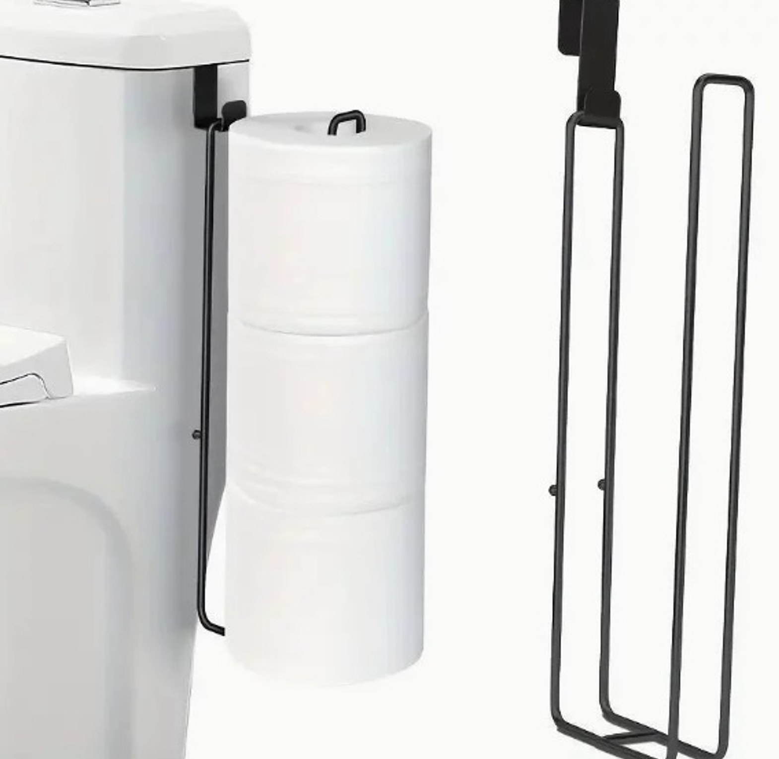 Black Iron Self-Adhesive Toilet Paper Holder image