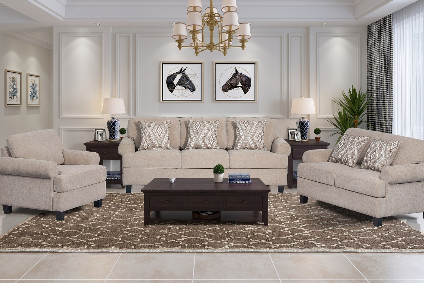 ABBY 7 Seater Fabric Sofa (3+2+1+1) image 1