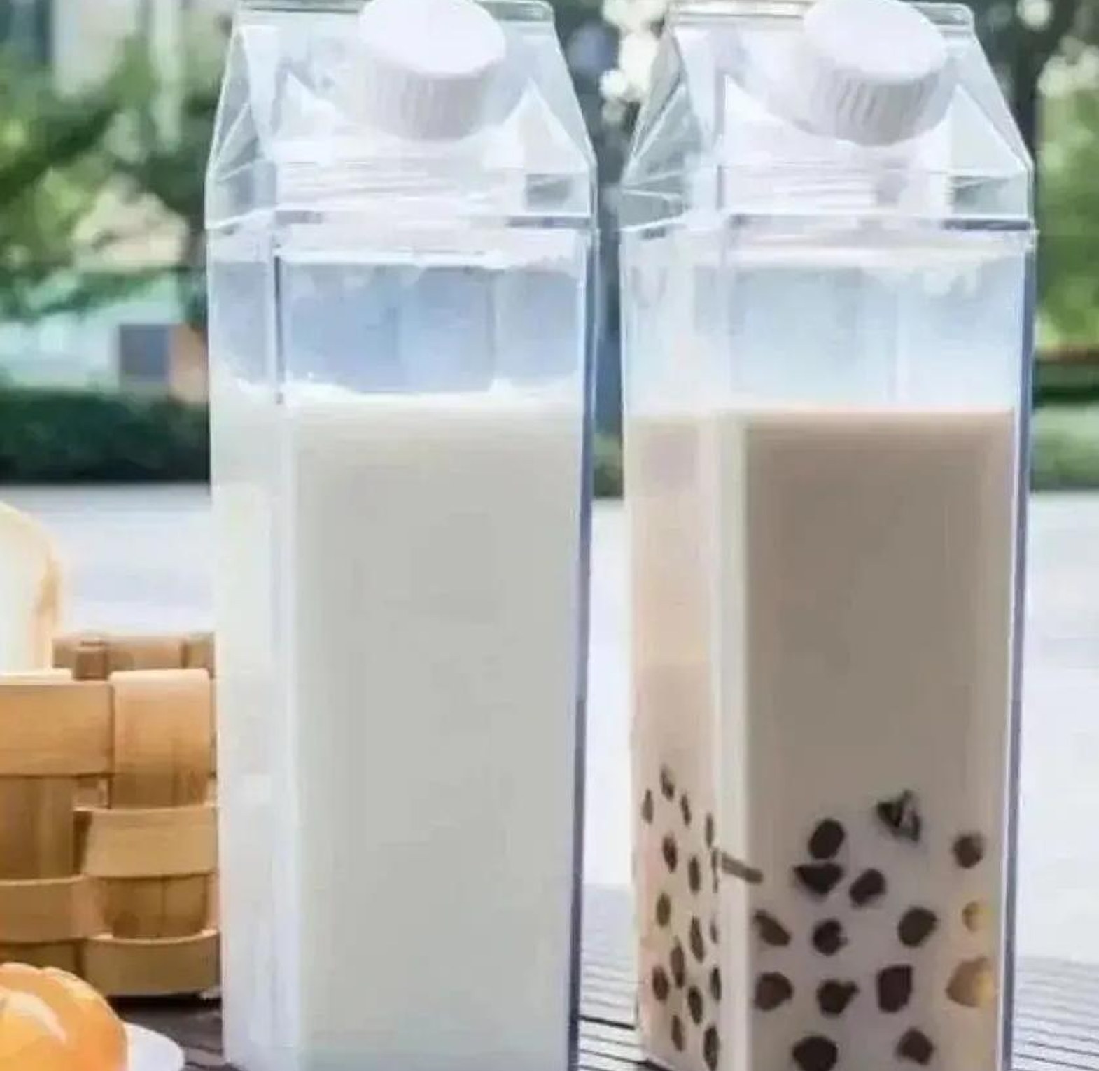 Acrylic milk/ beverage fridge bottle 1 litre  image
