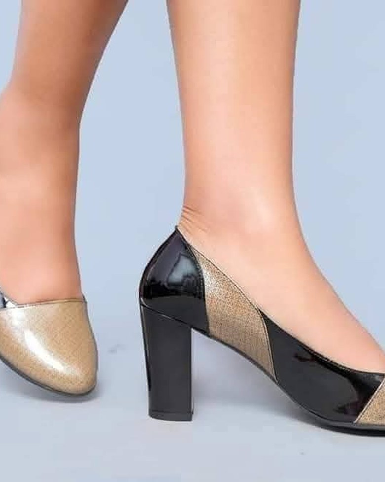 Turkish Premium Pure Leather Shoes – Black & Nude image