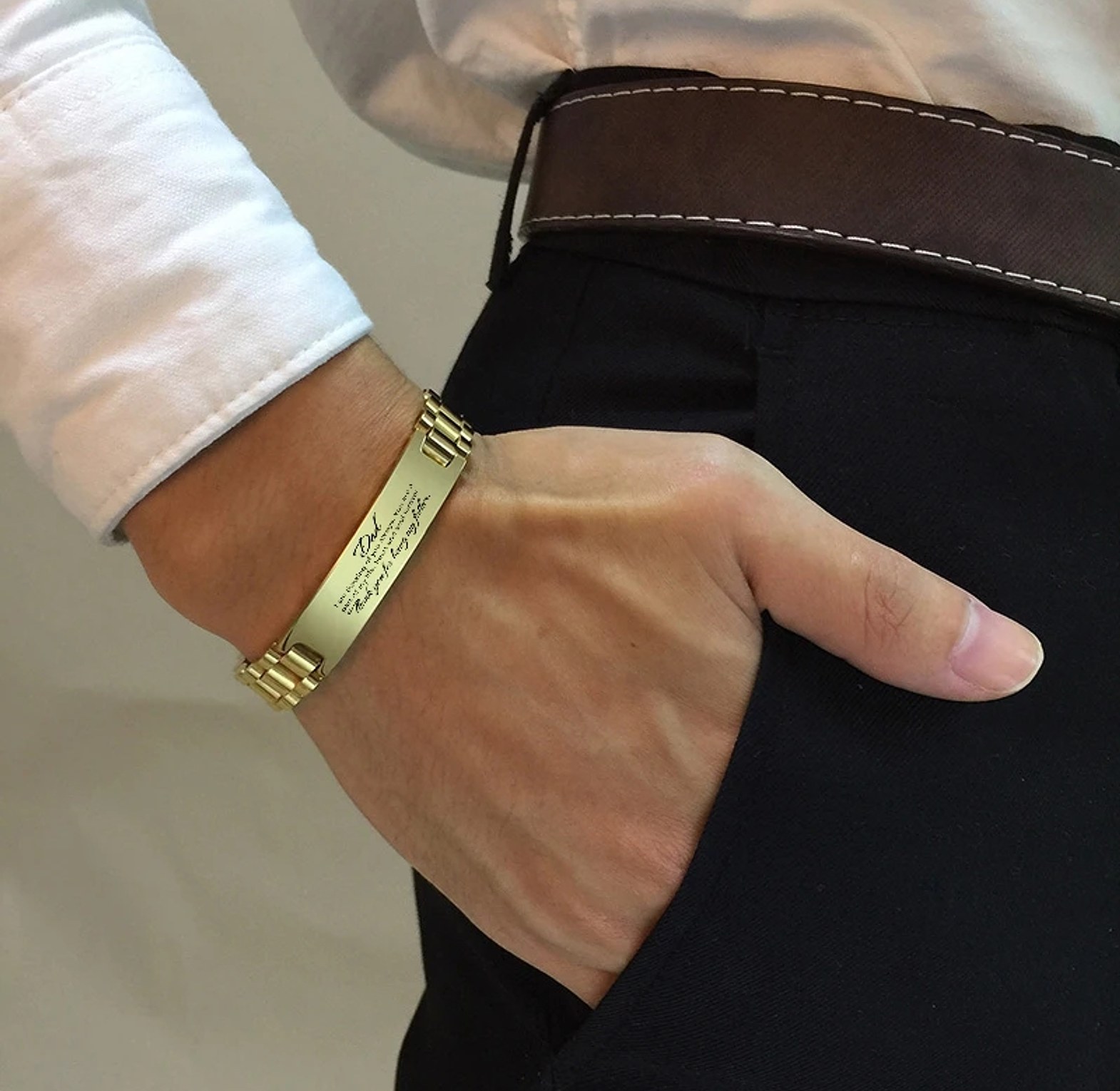 Stainless steel customized/personalized/bespoke bracelet image