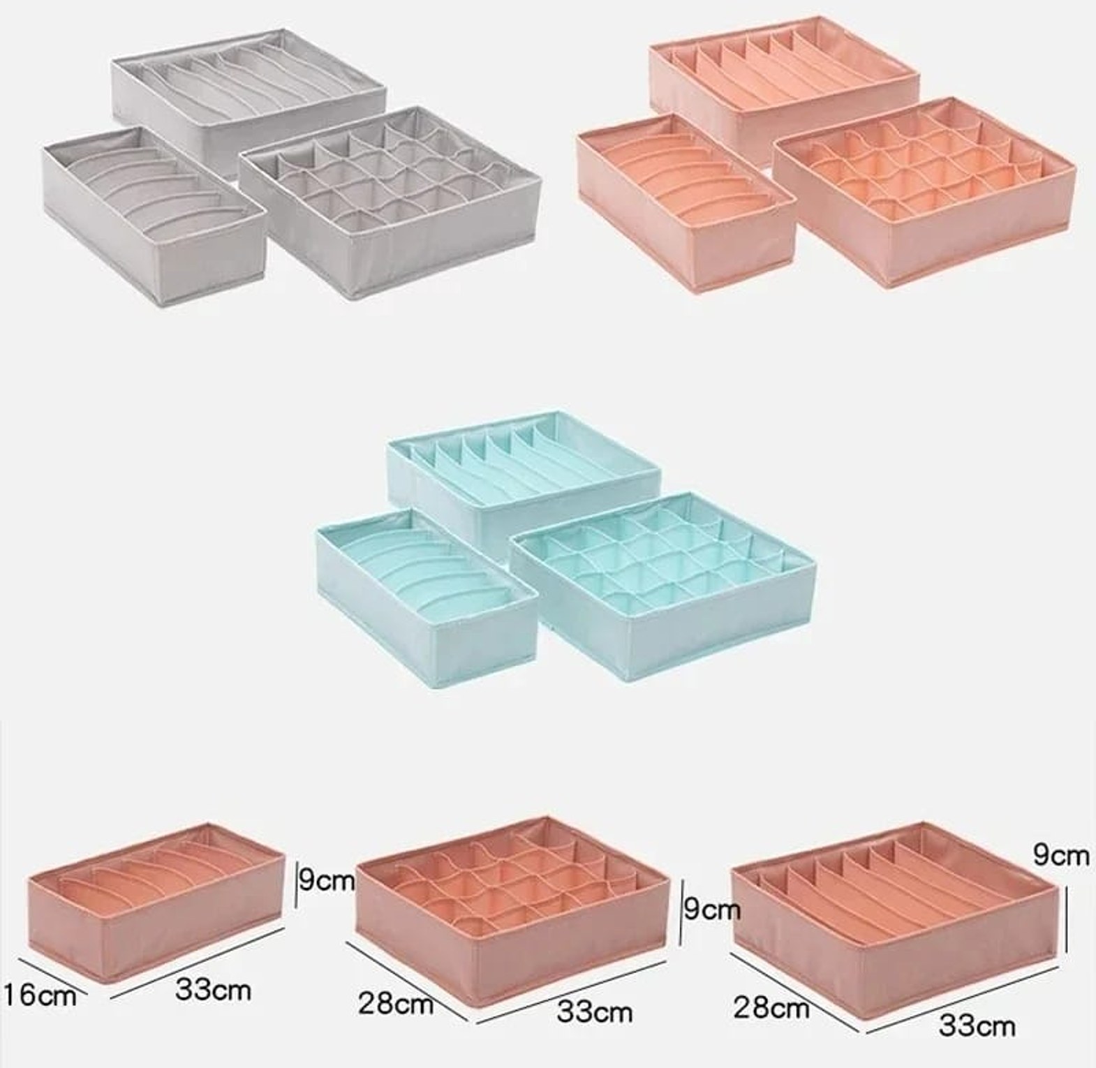 3Pcs/Set Underwear Bra Socks Towels Storage Box Wardrobe Drawer  image