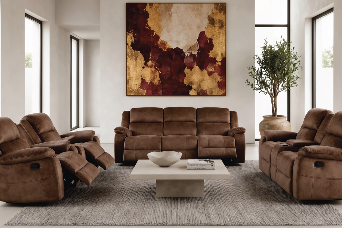 TAYLOR 7 Seater Fabric Recliner (3+2+1+1) image 1