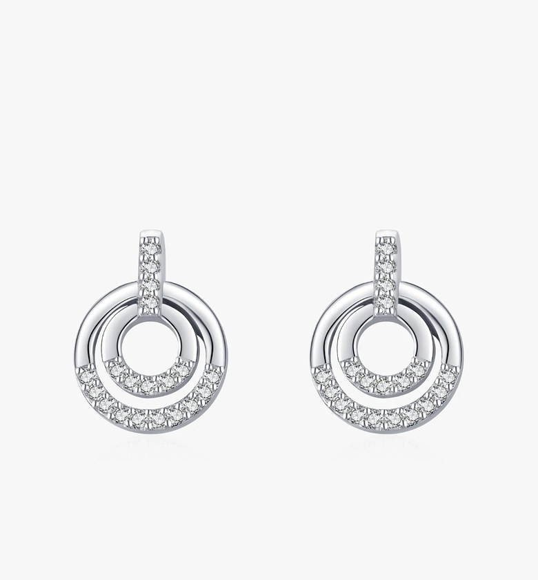 Sterling Silver Zirconia Circular Studs image