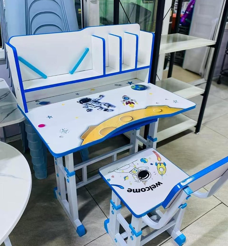  Kids' Height Adjustable Study Desk and Chair Set.  image
