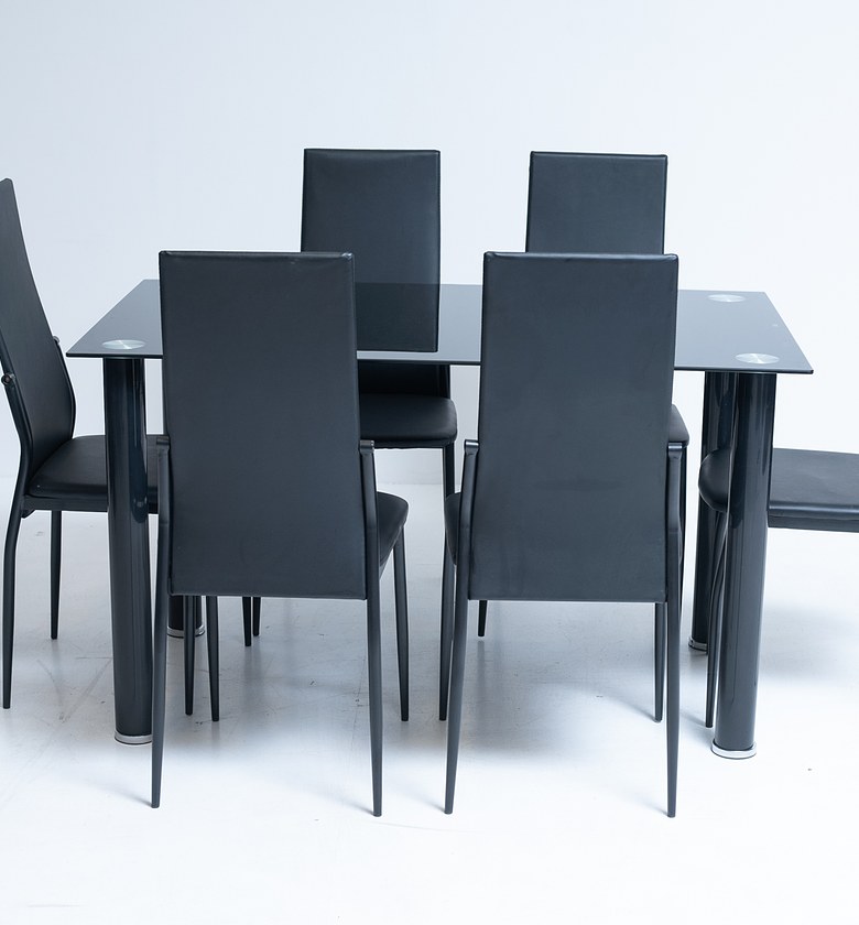 TABLE DINING 140X80X75CM + 6 chairs image