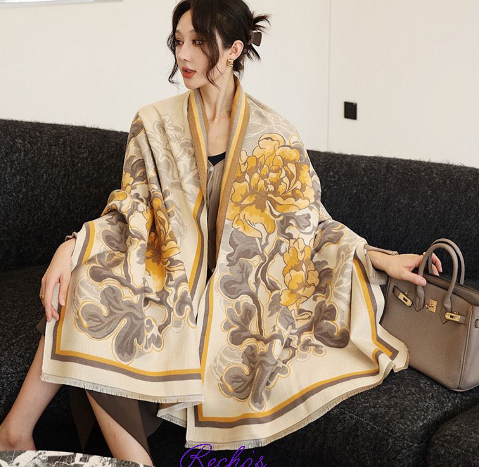 New print cashmere scarves  image