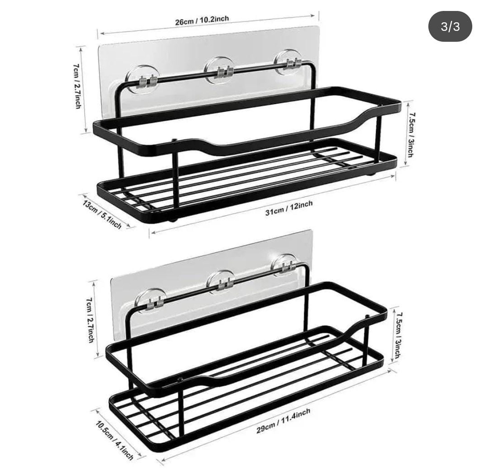 2 pcs set Shower caddy shelf/Bathroom organizer  image