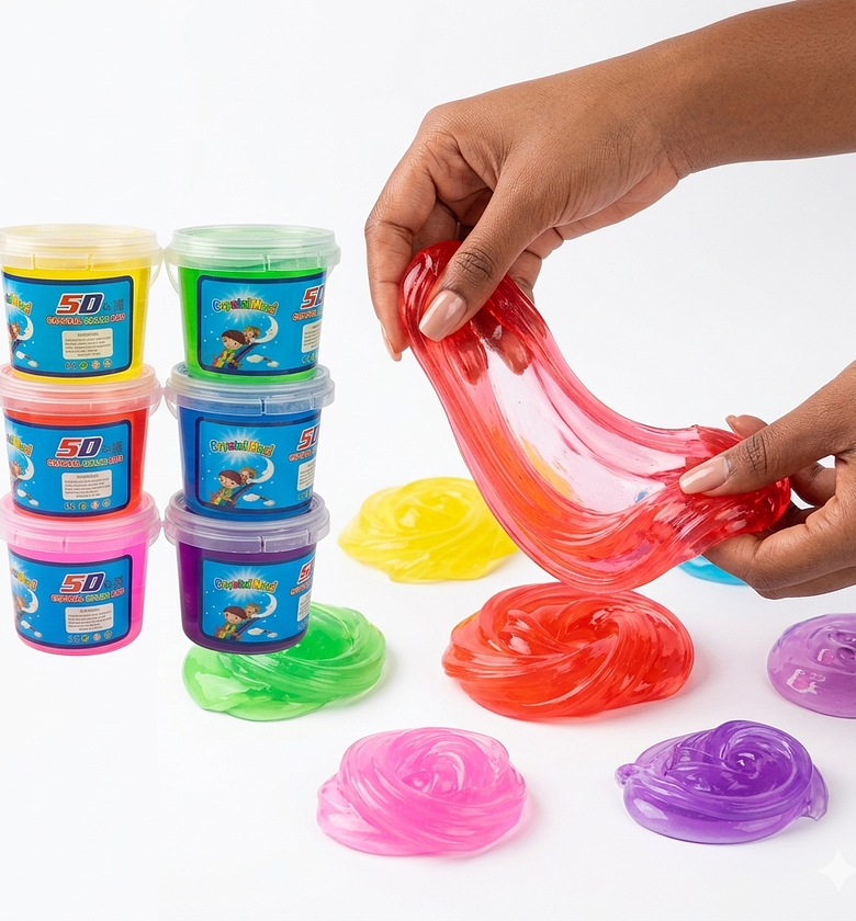 5D Crystal Color Mud Slime Toy for Kids 500g Big Bucket Non-Sticky Sensory Play Dough for Children Creative Toddler Gift image