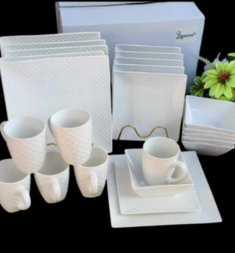 24-piece ceramic dinner set.  image