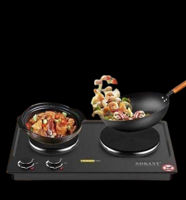 Sokany 2 Burner Electric Stove, 2500W Compact Double Hot plate image