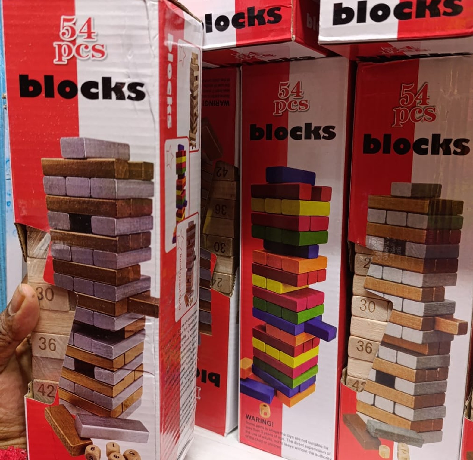 Jenga Wooden Toys 54 Pieces Numbered Jenga Blocks image
