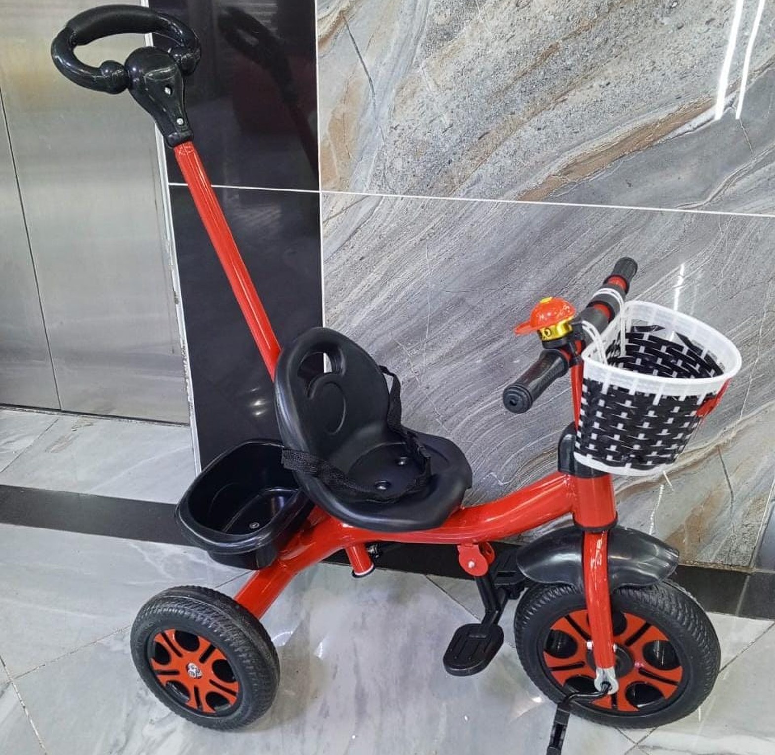 KIDS TRICYCLE. Tricycle with push handle For Kids' IDEAL Gift Colorful and Durable image