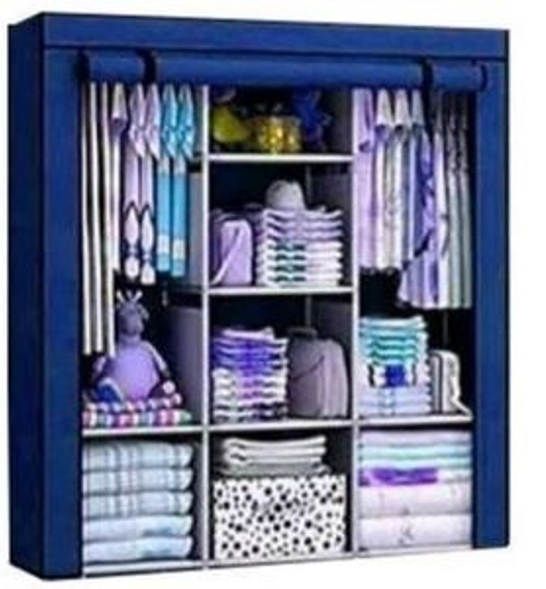 Wardrobe. TC 3 Column Metallic Portable Wardrobe image