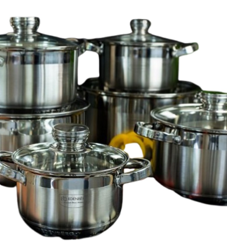 EDENBERG 12pc Edenburg Stainless Steel Cookware image