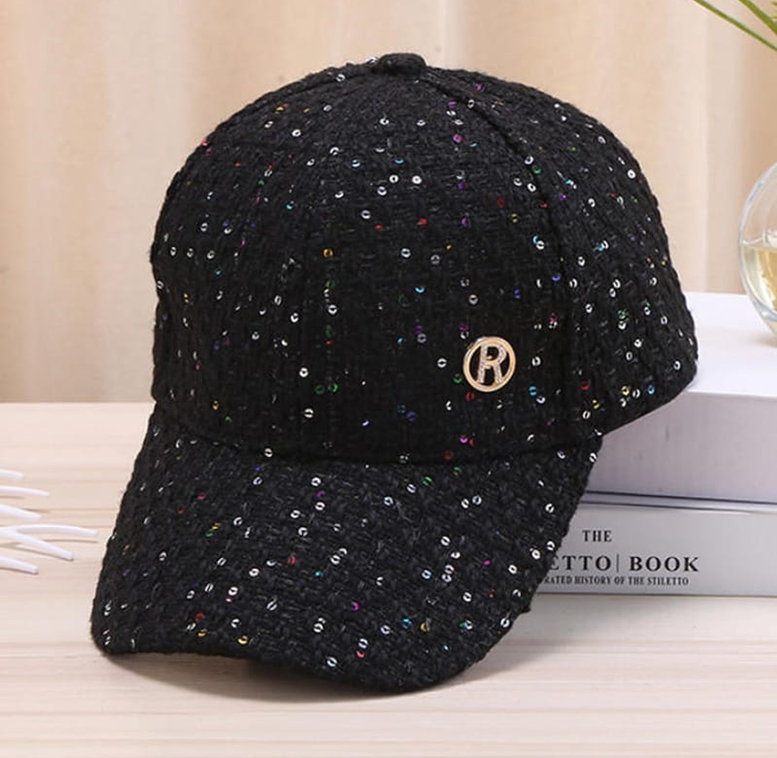 Korean Style Sequin Visor Baseball Cap image