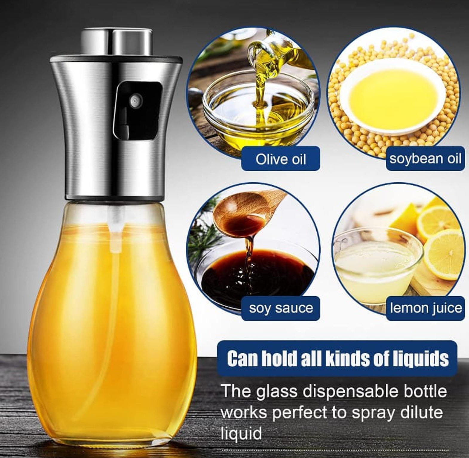 200ml Glass Oil Spray Bottle, Sprayer image