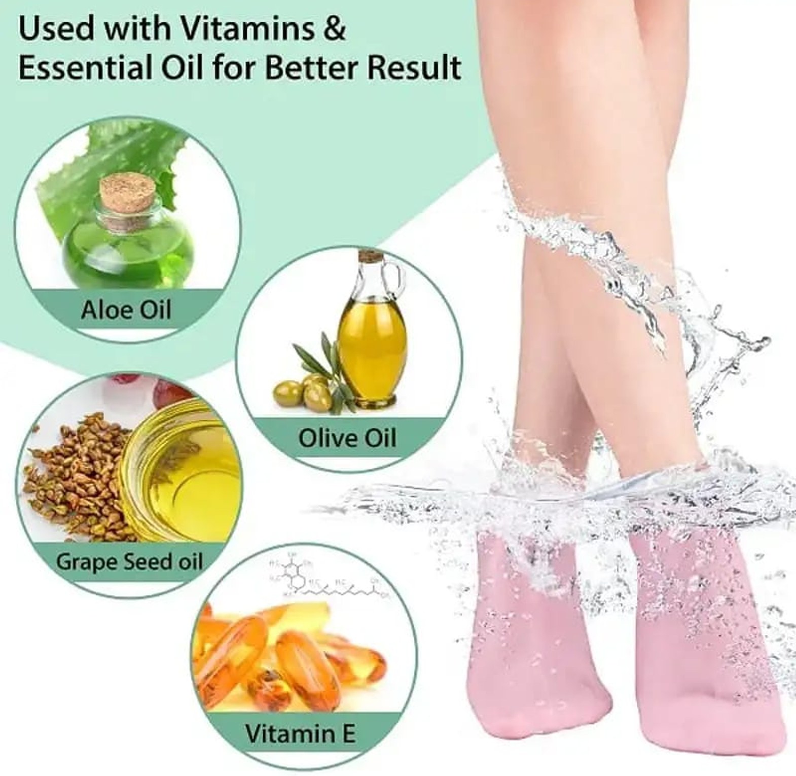 Silicone Moisturizing Spa Gel Heel Socks  image