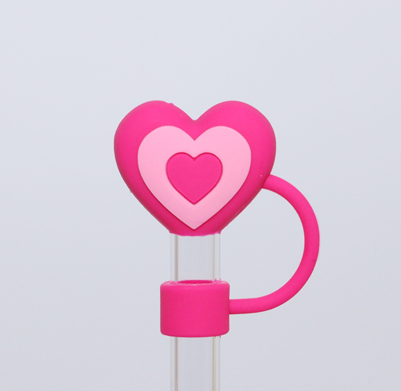 Cute 3D Heart Silicone Straw Plug image