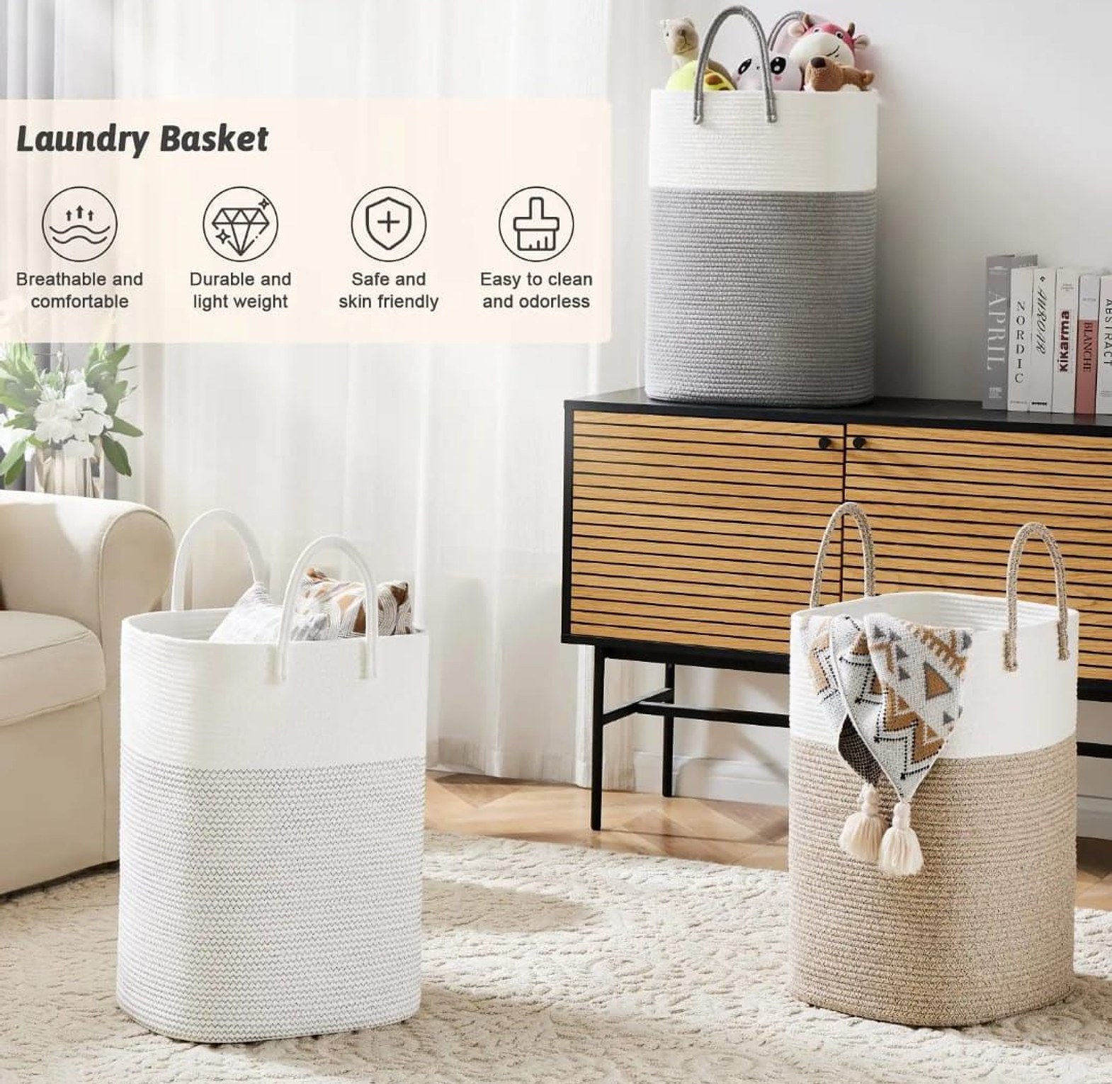 Rectangular Non-Woven Storage Basket image