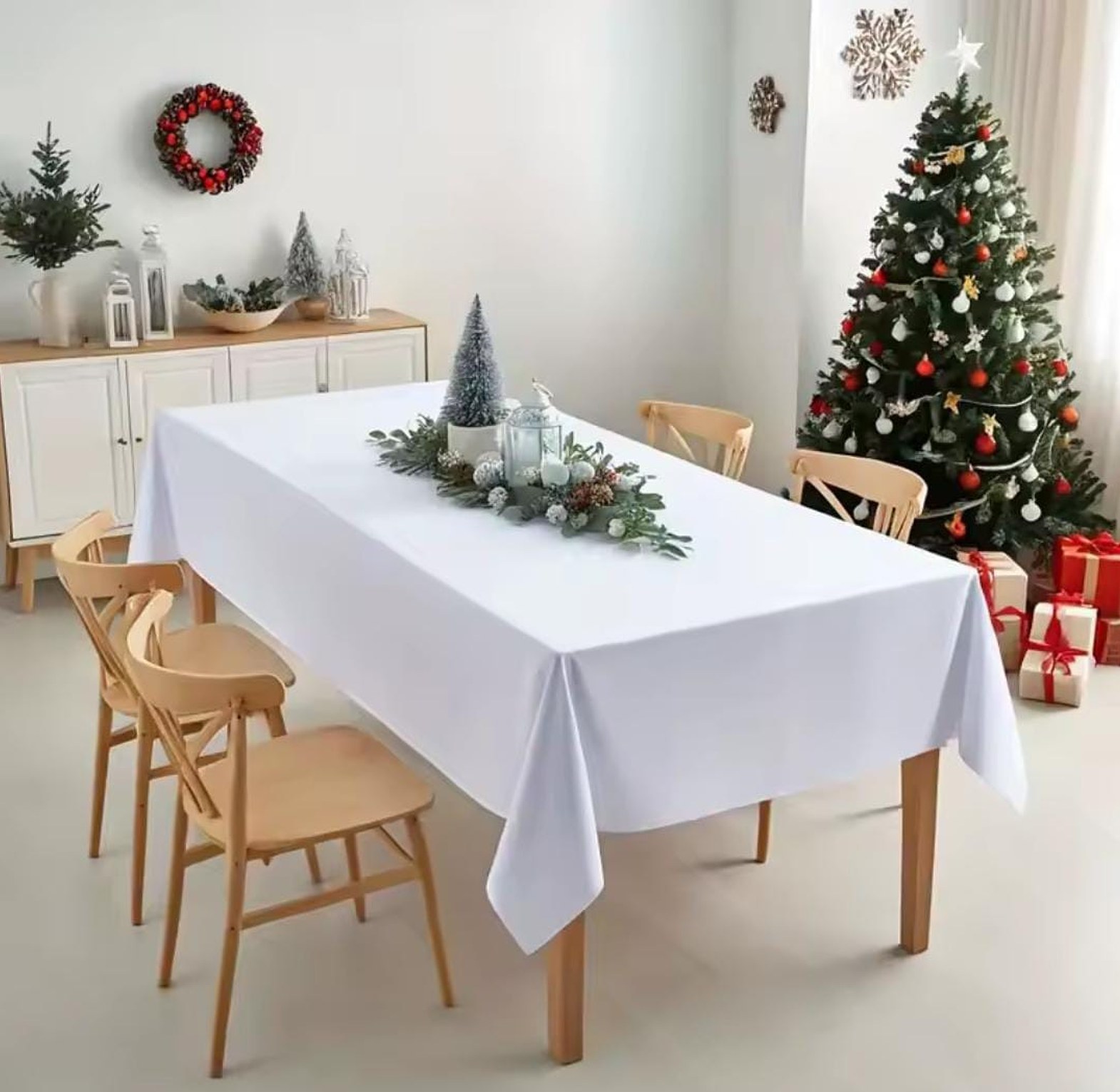 Premium Waterproof Rectangular Tablecloth 140x220cm - Stain Resistant image