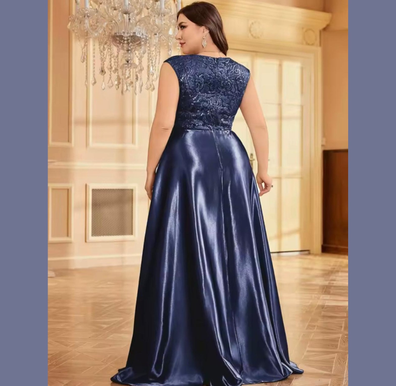 Sterling Lace Bodice Satin Gown image