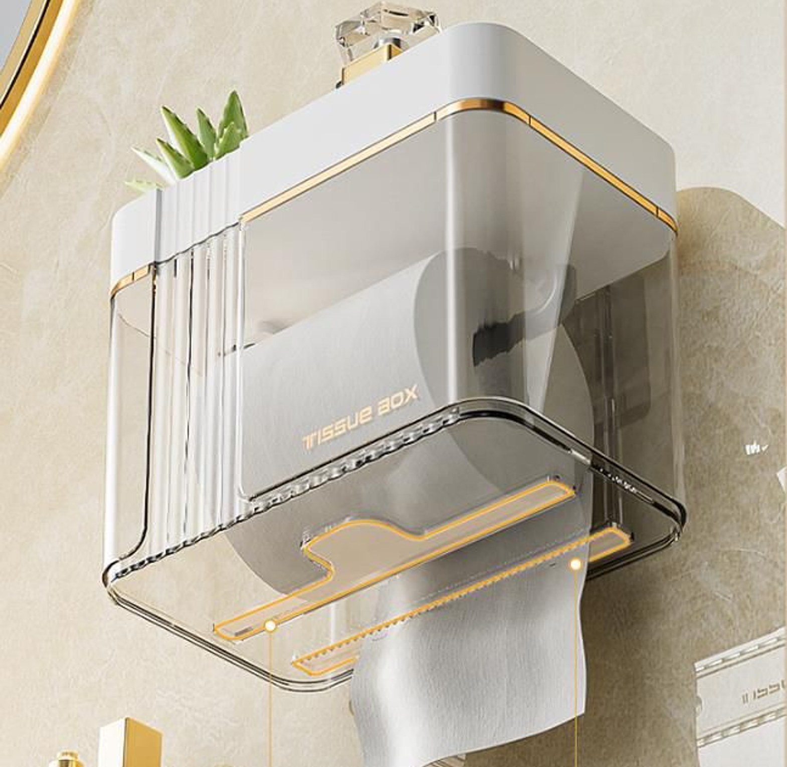 Wall-Mounted Tissue & Towel Storage Box image