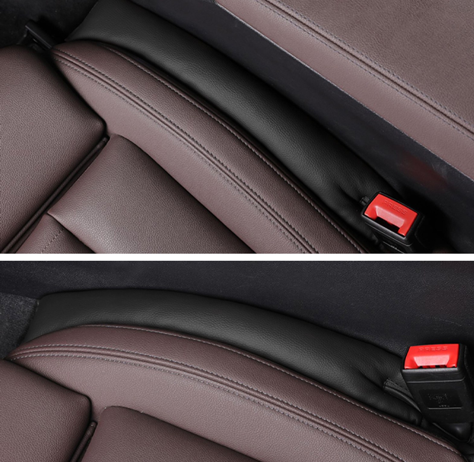 Universal Car Seat Gap Filler Organizer - Premium Leather Anti-Drop Pad image