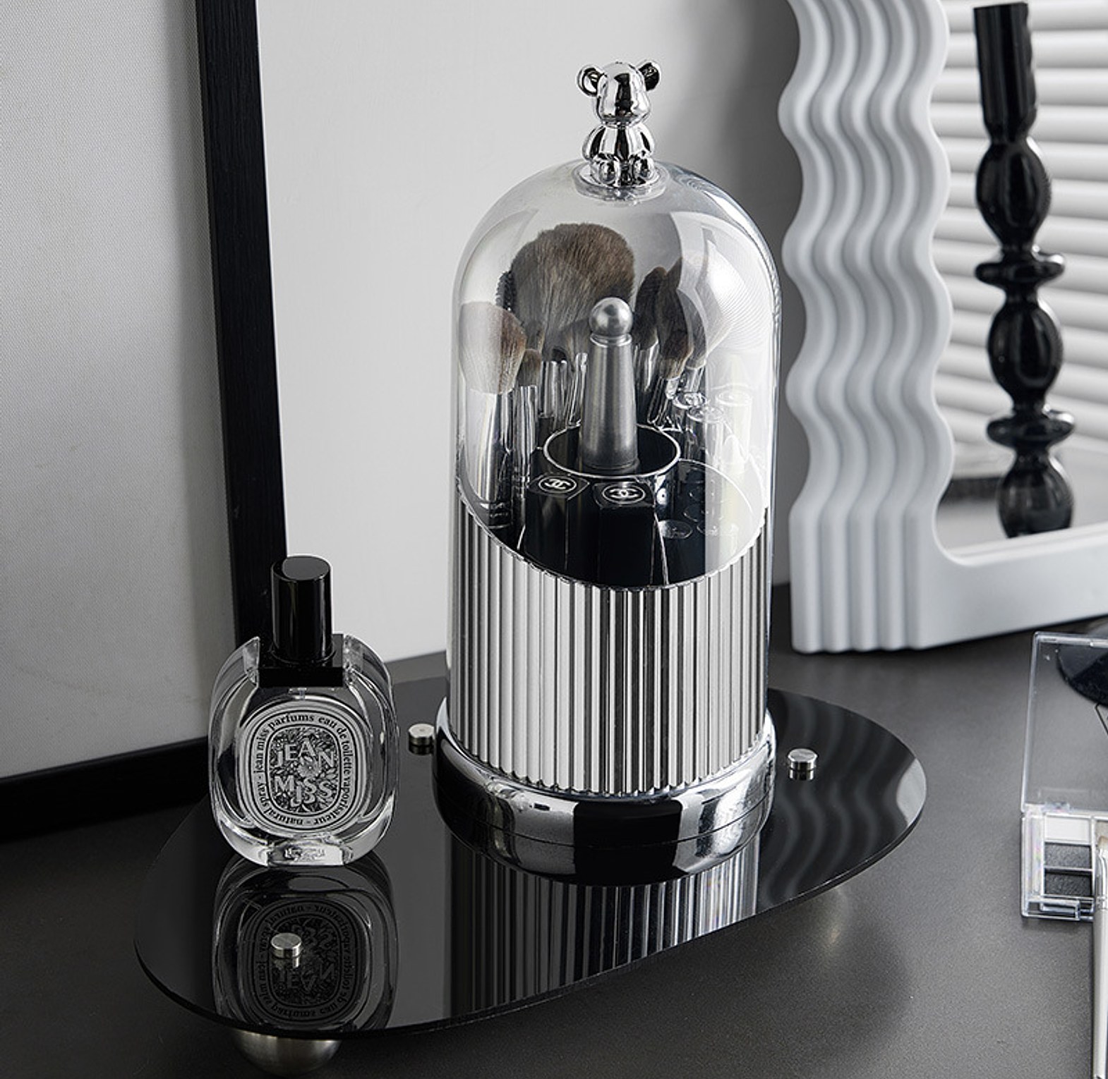 Desktop Makeup Brush Storage Bucket Cup Holder image