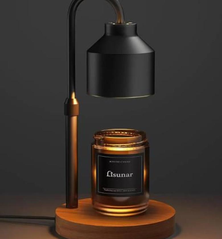 Electric Candle Warmer with Wooden Base image