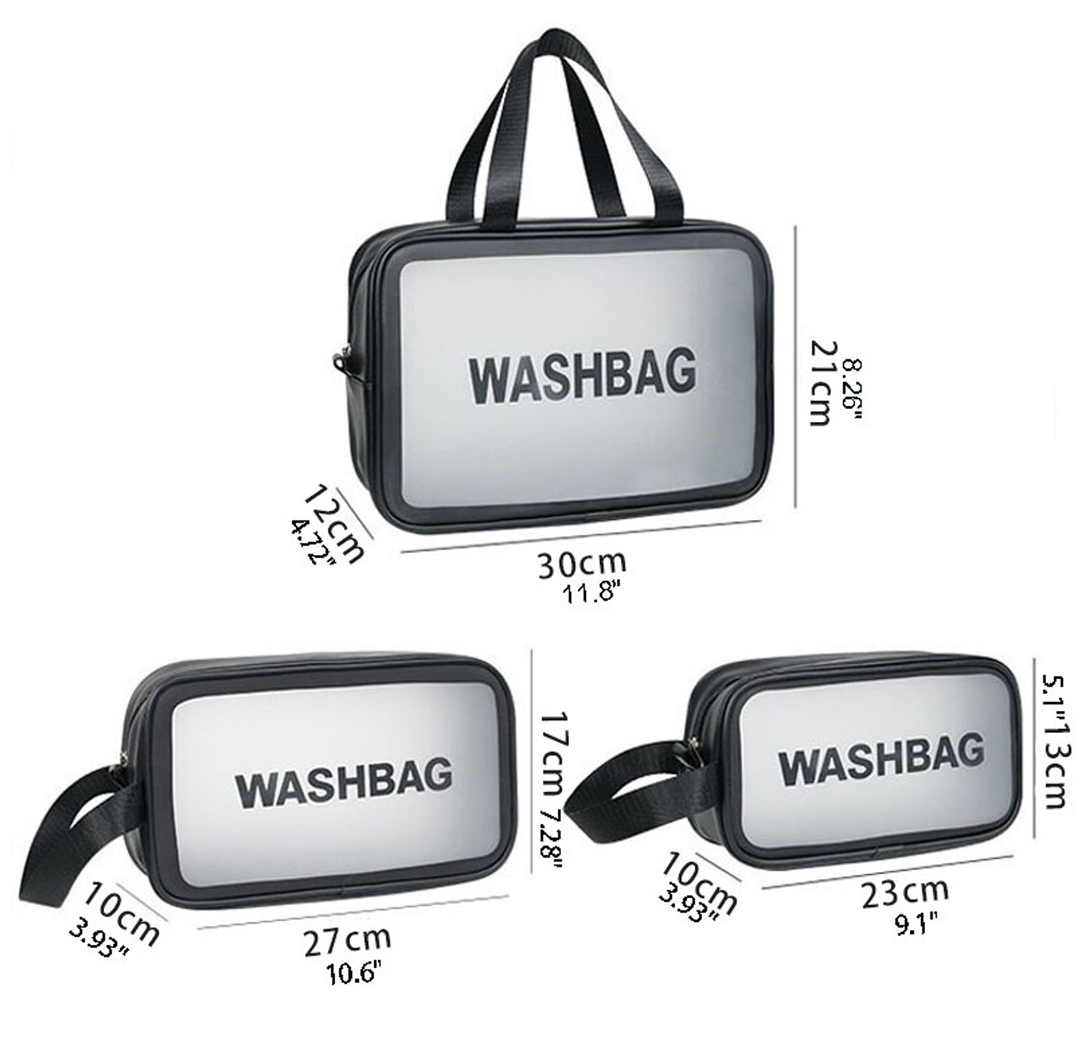 Multifunctional Transparent Toiletry and Makeup Bag Set - 3 Piece Travel Organizer for Nairobi Home and Travel image