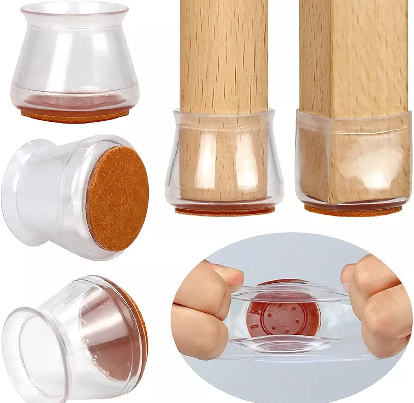 High Transparency Anti-slip Silicon Furniture Leg Protection Cover image
