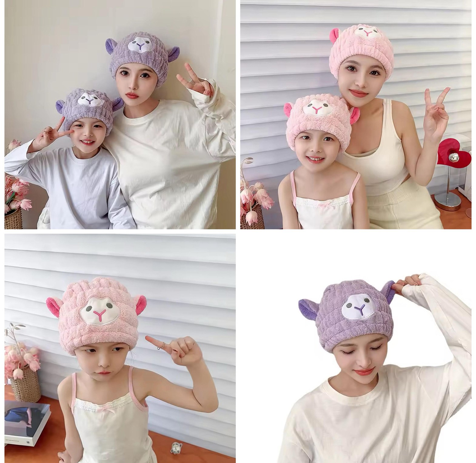 Sheep microfiber dry hair towel image