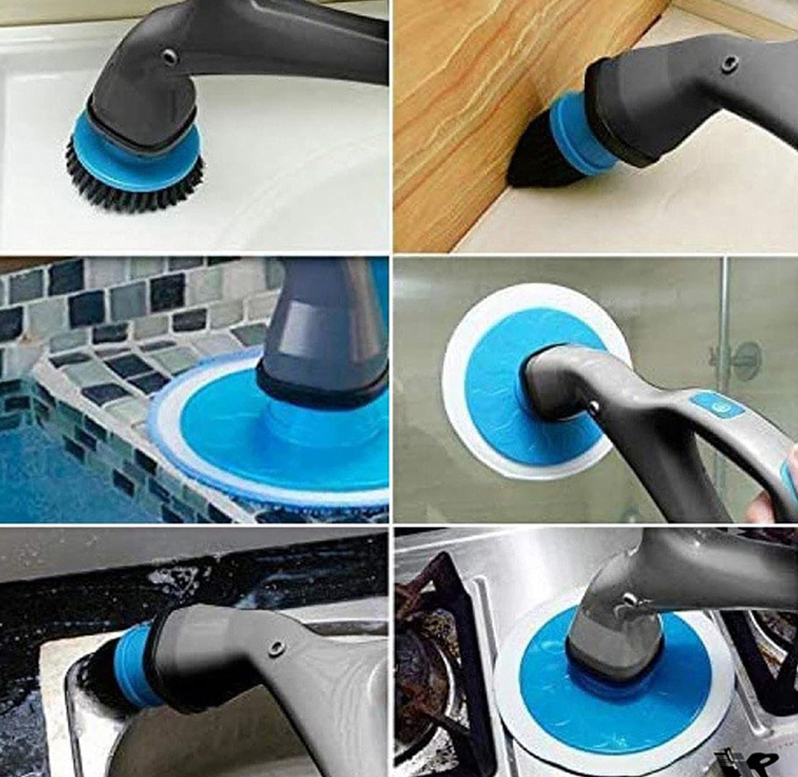 Hurricane Muscle Scrubber Cordless Electric Cleaning Brush for Bathroom Tiles & Kitchen Grease image