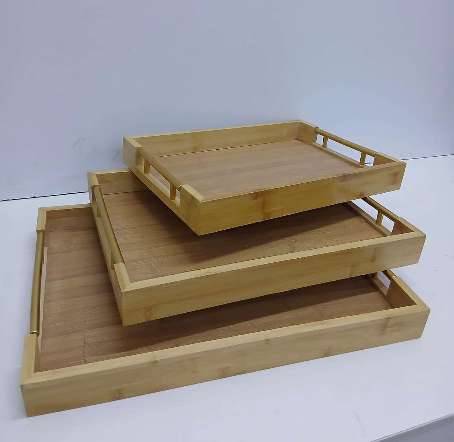 3pcs Multifunctional Bamboo Serving Trays image