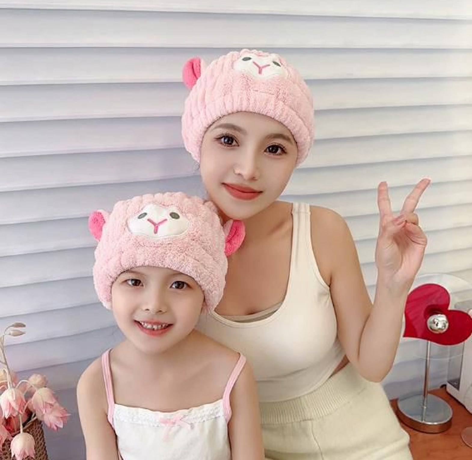 Sheep microfiber dry hair towel image
