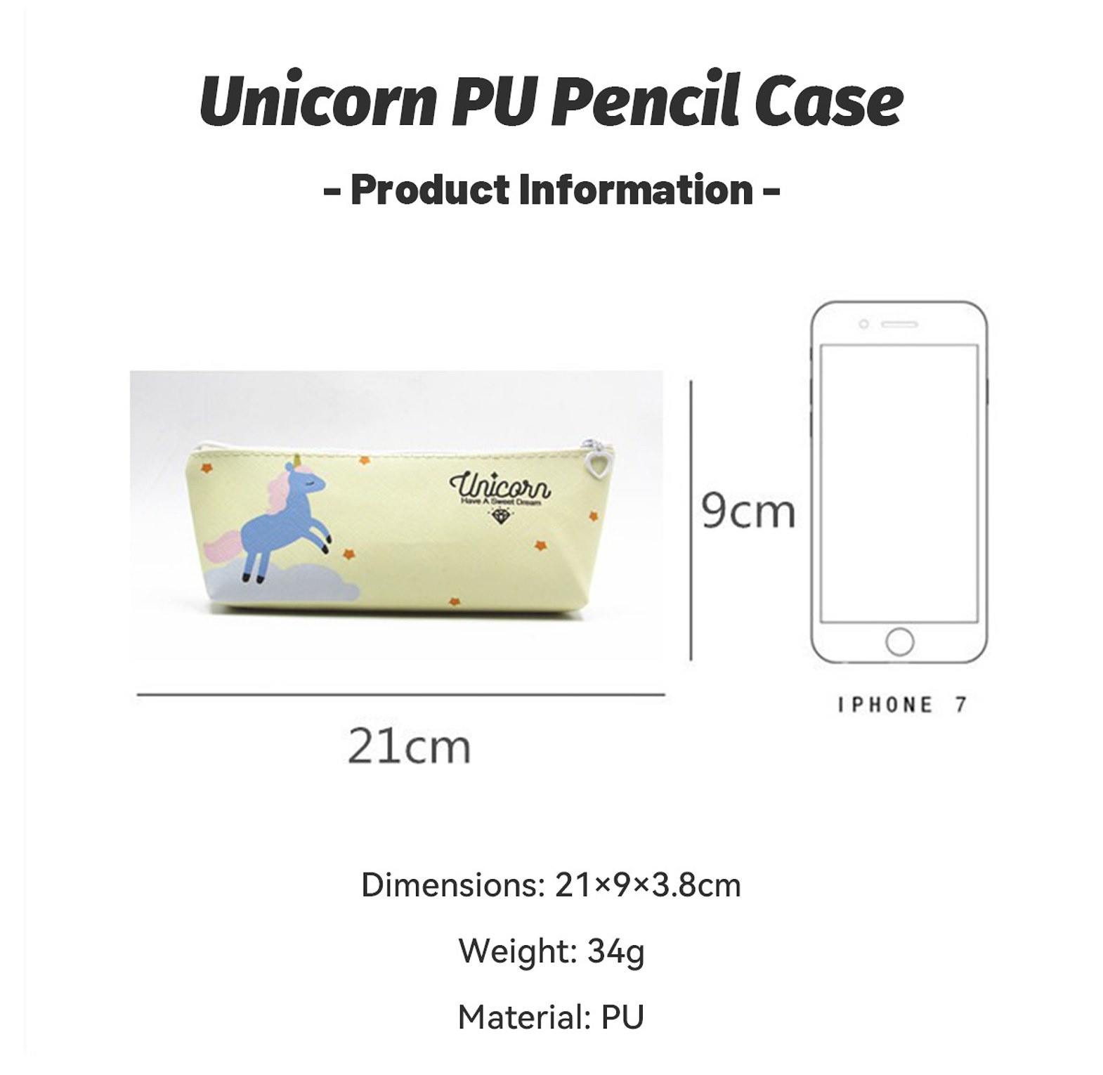 Unicorn Pencil Case & Makeup Zipper Pouch Organizer - Water-Resistant Stationery Bag for School & Travel  image