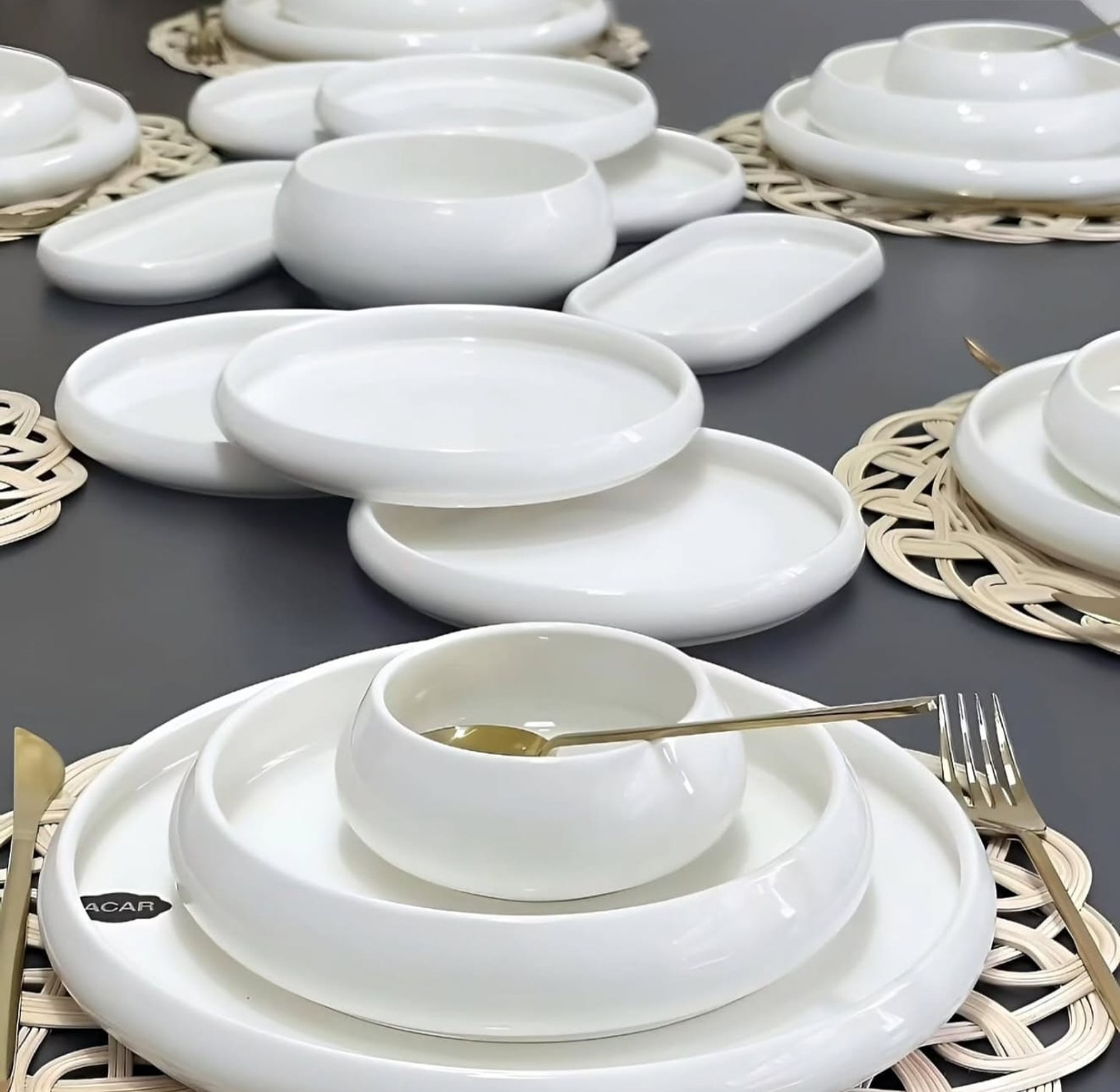 Premium 24-Piece Unique Stylish Ceramic Dinner Set image