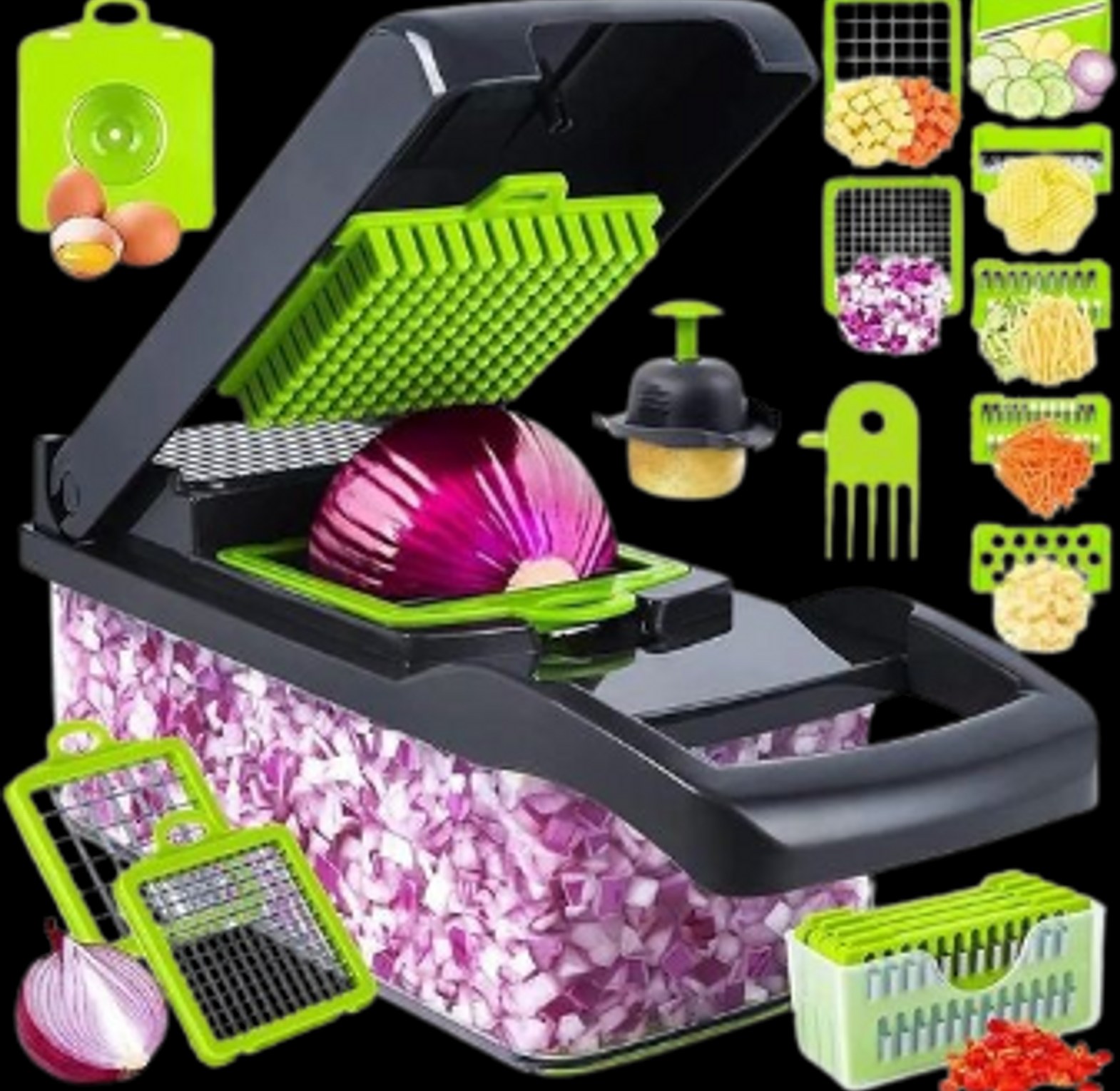 Vegetable Chopper. Nicer Dicer Plus – 12-in-1 Multifunctional Vegetable & Fruit Cutter, Chopper & Slicer image