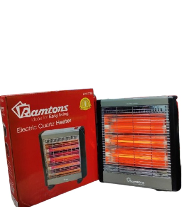ROOM HEATER. Ramtons RM/469 Electric Bar Quartz Heater, Black & Silver (1 YR WRTY). image