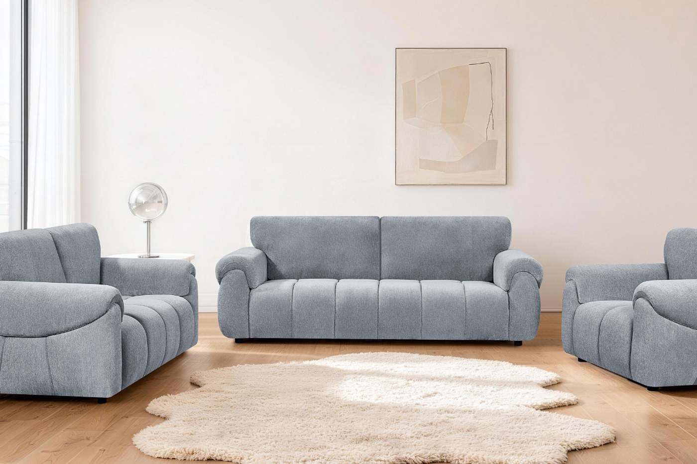 CURVE 6 Seater Fabric Sofa (3+2+1) image 1