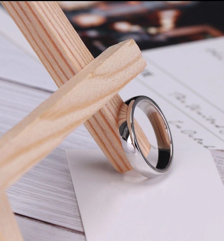 Stainless steel silver wedding ring  image