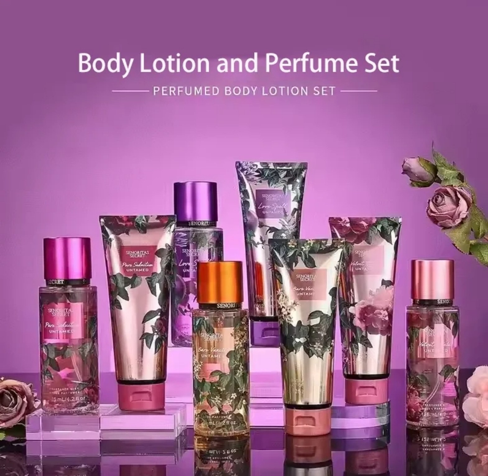Senoritas Secret Pure Seduction Untamed Perfume Gift Set with 125ml Body Mist & 125ml Perfume Lotion  image