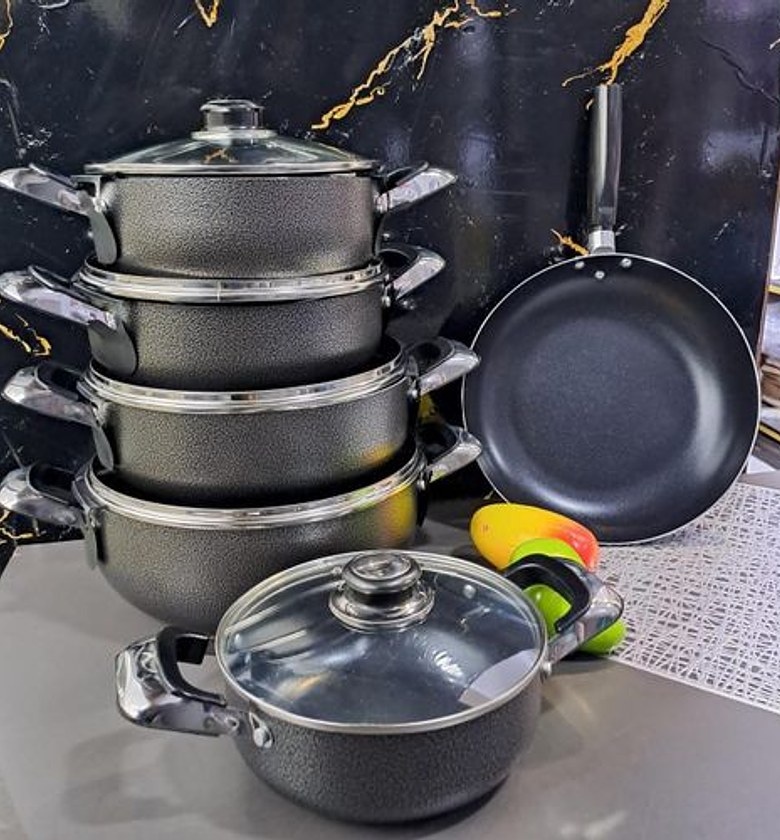 SPECIAL OFFERS. JP Jamesport 10Pcs Heavy Duty Non-Stick Granite Cooking Pot. GOOD QUALITY HIGHLY RECOMMENDED image
