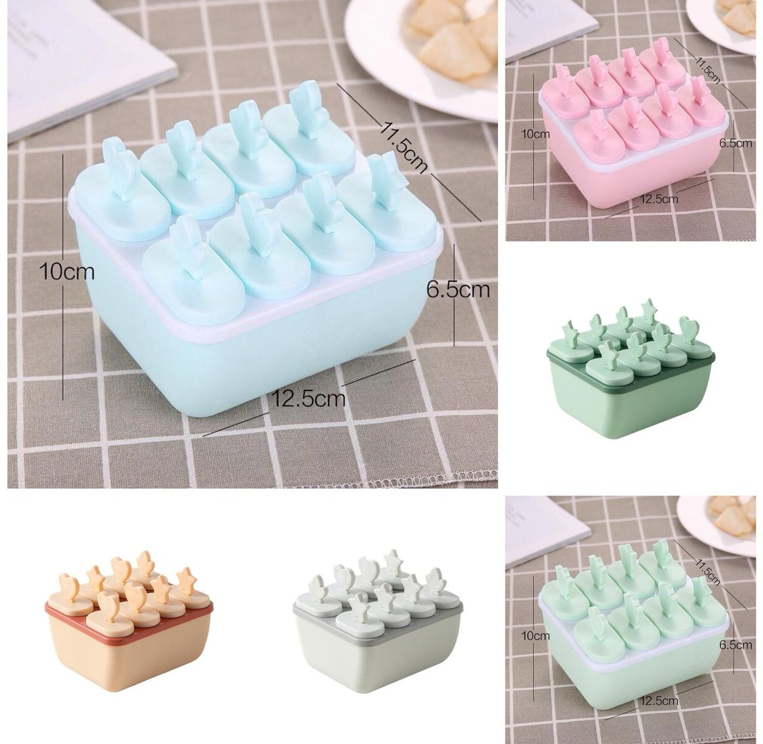 8-Cell Mini Silicone Popsicle Maker & DIY Ice Cream Mold for Kids - Healthy Homemade Snack Tray image