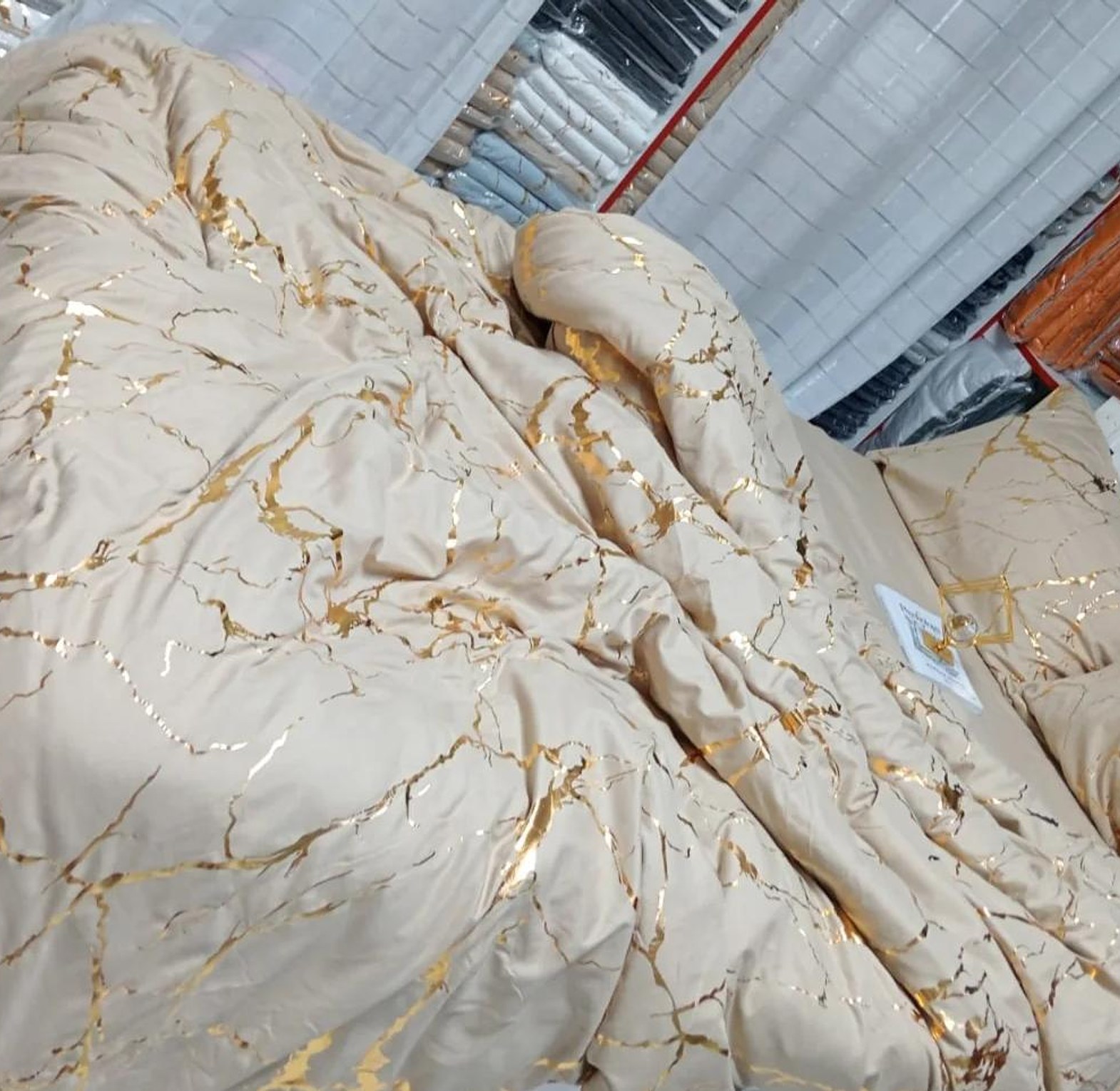 Luxury Gold Marble foil style Duvet cover Set image