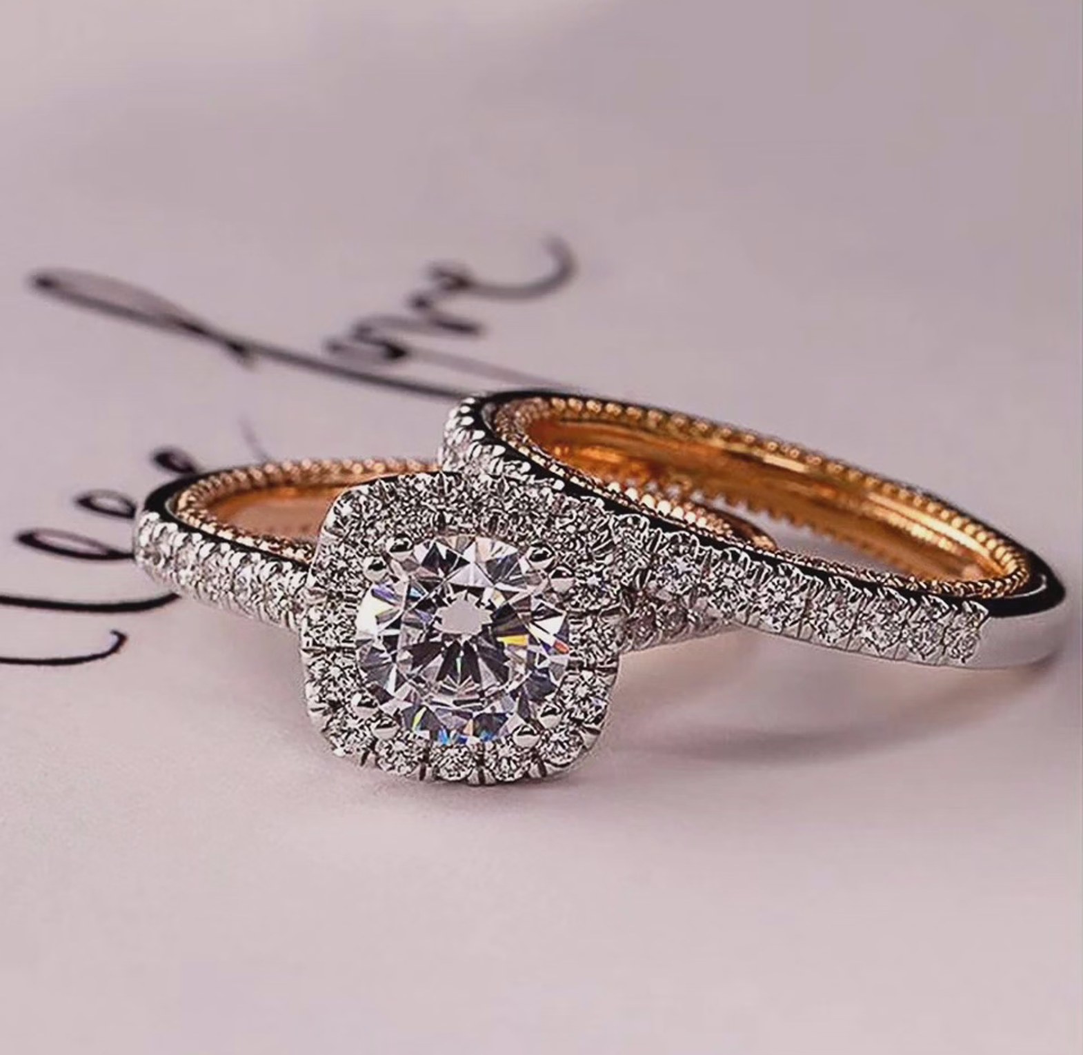 Brass Cubic Zirconia ring set image