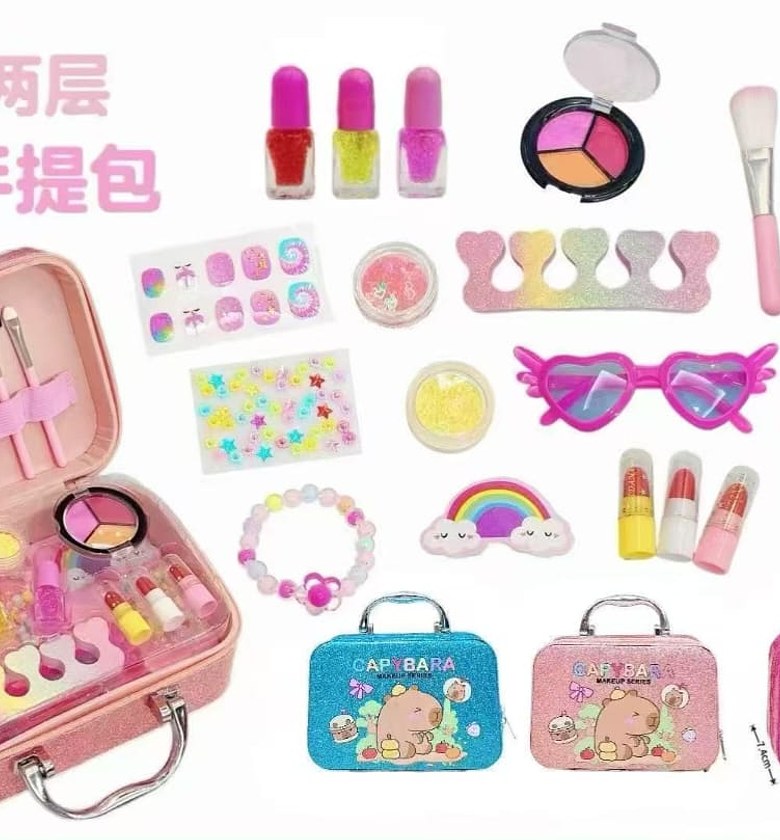 Children's two-layer makeup handbag set image